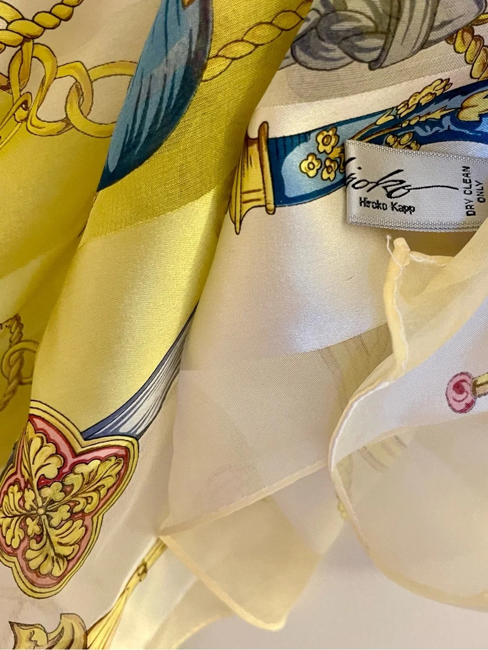 Vintage Hiroko Kapp 100% Silk Scarf Made In Japan Square